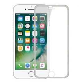 Folie sticla securizata cu rama metalica iPhone 8/iPhone 7 3D protectie completa ecran si margini curbate Rosu