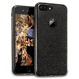 Husa protectie pentru Apple iPhone 7 PLUS Plastic Sclipici Capac Spate-NEGRU