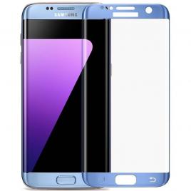 Folie Sticla Curbata Samsung Galaxy S7 Edge Flippy Full Face Albastru