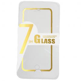 Folie de sticla cu rama metalica aurie pentru iPhone 7