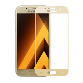 Folie protectie sticla securizata curbata pentru Samsung Galaxy A3 2017 SM-A320 auriu