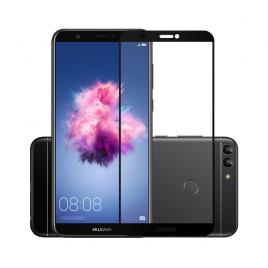 Folie protectie sticla securizata full size pentru Huawei P Smart negru