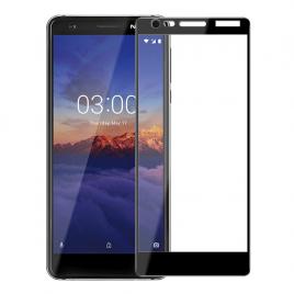 Folie protectie sticla securizata full size pentru Nokia 3.1 negru