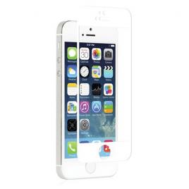 Folie sticla contur EuroCELL pentru iPhone 5/5S/SE Alb