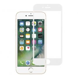 Folie sticla contur silicon EuroCELL pentru iPhone 6/6S Plus alb