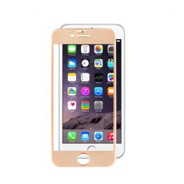 Folie sticla contur silicon EuroCELL pentru iPhone 6 Plus auriu