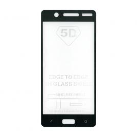 Folie sticla full size cu adeziv pe toata suprafata EuroCELL pentru Nokia 5 negru