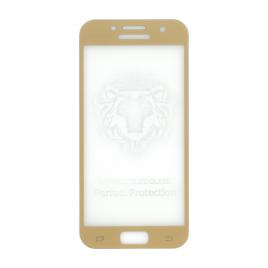Folie sticla full size cu adeziv pe toata suprafata EuroCELL pentru Samsung Galaxy A3 2017 auriu