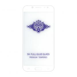 Folie sticla full size cu adeziv pe toata suprafata EuroCELL pentru Samsung Galaxy J7 2017 alb