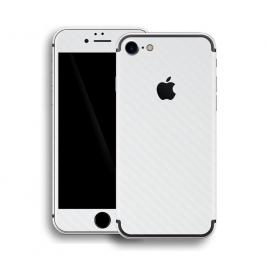 Sticker protectie spate imitatie fibra de carbon pentru Apple iPhone 7/8 Alb