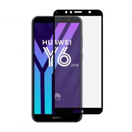 Folie Sticla Premium pentru Huawei Y6 (2018) & Y6 Prime (2018) Full Cover (acopera tot ecranul) 5D Full Glue Negru