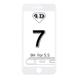 Folie sticla Kabelwelt 4D Full body White pentru Apple iPhone 7 Plus