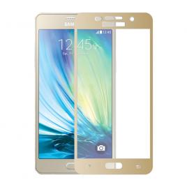 Folie din sticla temperata full size OkMore pentru Galaxy A3 2016 auriu