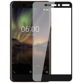 Folie sticla securizata Full Cover Full Glue pentru Nokia 6.1 (2018) Negru