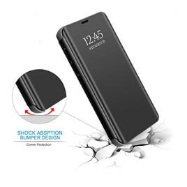 Husa Protectie Toc Flip Cover Clear View Mirror Samsung Galaxy A9 2018 Negru