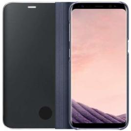 Husa Samsung Galaxy S8 Plus Clear View Neagra Black .Husa Din Policarbonat si Piele Ecologica .Permite vizualizarea prin capacul superior