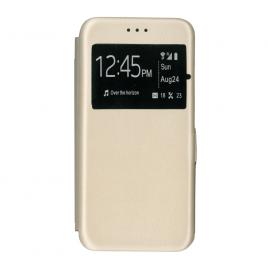Husa de protectie tip carte s-view EuroCELL 360 de grade pentru Samsung Galaxy J3 2016 Gold