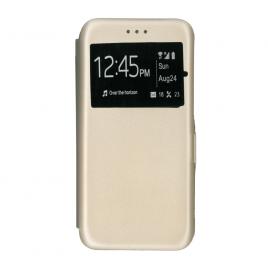 Husa de protectie tip carte s-view EuroCELL 360 de grade pentru Samsung Galaxy J3 2017 auriu