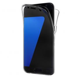 Husa din silicon 360 de grade Eurocell pentru Samsung Galaxy A7 2018 alb transparent