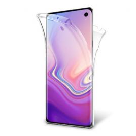 Husa din silicon 360 de grade Eurocell pentru Samsung Galaxy S10 alb transparent