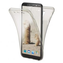 Husa Full TPU 360? (fata + spate) pentru Samsung Galaxy A6 Plus (2018) Gri Transparent