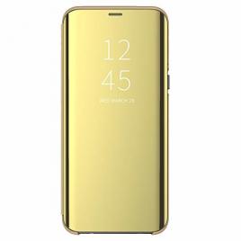 Husa Protectie Toc Flip Cover Clear View Mirror Samsung Galaxy A30 Auriu