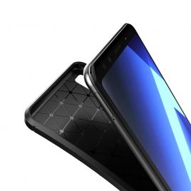 Husa Auto Focus Carbon Pentru Samsung Galaxy A7 2018 A750 - Albastru