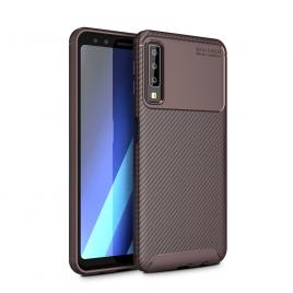 Husa Auto Focus Carbon Pentru Samsung Galaxy A7 2018 A750 - Maro