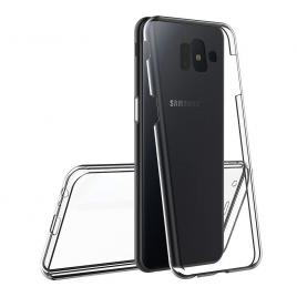 Husa Full TPU 360? (fata + spate) pentru Samsung Galaxy J6 Plus (2018) Gri Transparent