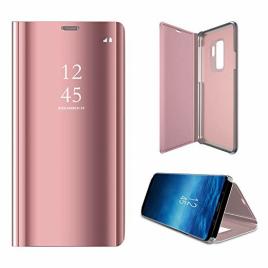 Husa Protectie Pentru Samsung Galaxy S9. Clear View Standing. Rose Gold