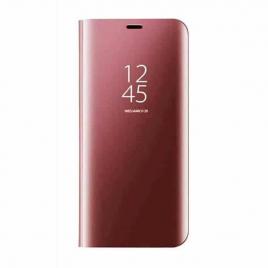 Husa Samsung Galaxy M20 Flip Mirror tip Carte Capac translucid Rose