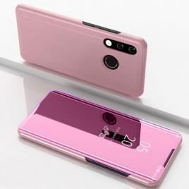 Husa compatibila cu Huawei P30 Lite oglinda Flip Mirror Stand Roz/Pink