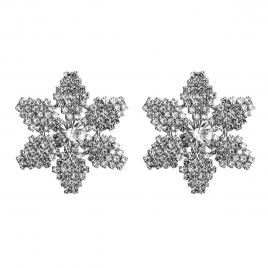 Cercei dama Inox Alb - Argintiu 3.8 cm