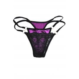 Chiloti dama tanga Satin Mov S-M INTL dublat