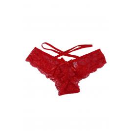 Chiloti dama tanga dantela rosu S-M INTL