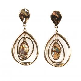Cercei dama Aliaj metalic Auriu Sidef Oval 5 x 2.5 cm
