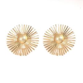 Cercei dama Aliaj metalic Auriu disc 5 cm