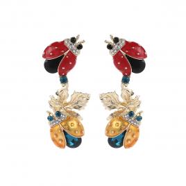 Cercei dama Aliaj metalic Multicolor Pietre semi-pretioase Gargarita 6 x 2.5 cm