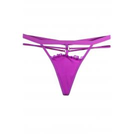 Chiloti sexy dama tanga bumbac Mov S-M INTL