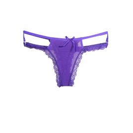 Chiloti sexy dama tanga dantela Albastru 2 barete S-M INTL