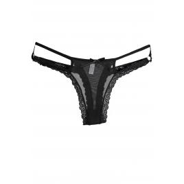 Chiloti sexy dama tanga dantela Negru 2 barete S-M INTL