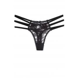Chiloti sexy dama tanga dantela Negru 3 barete S-M INTL