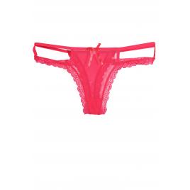 Chiloti sexy dama tanga dantela Rosu 2 barete S-M INTL