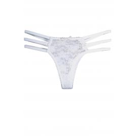 Chiloti sexy dama tanga dantela alb 3 barete S-M INTL