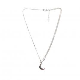 Colier dama Set de 2 lanturi Inox Argintiu Semiluna 27 cm 10gr