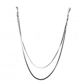 Colier dama Set de 2 lanturi plate Inox Argintiu 22 cm 6gr