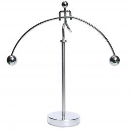 Obiect decorativ statueta gravitationala argintiu inox 13 x 15 cm