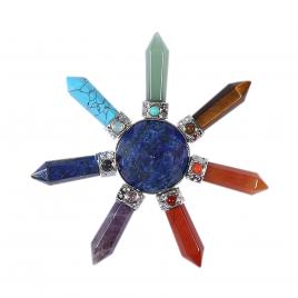 Pandantiv orgonic 7 chakra pietre semipretioase multicolor G302 Lapis 10 x 2 cm