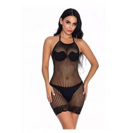 Body Dantela Nylon Negru S-M INTL