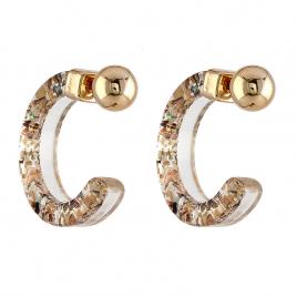 Cercei dama Rasina Aliaj metalic Multicolor Semicerc 4 cm